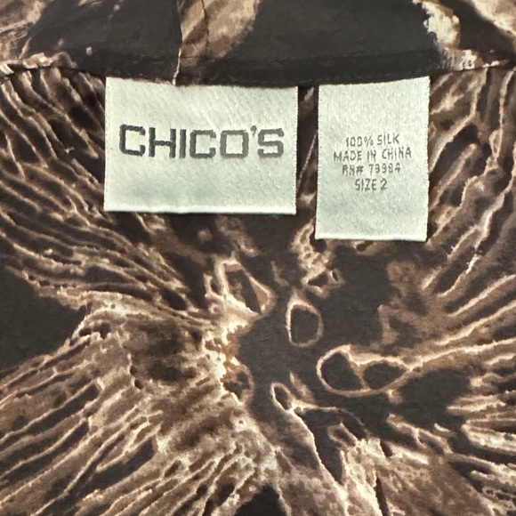 Woman's Sheer Black and Brown Silk Floral Kimono w/ Tie. Size 2/L - Picture 5 of 6